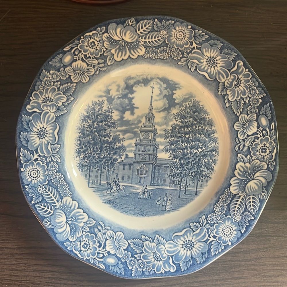 Liberty Blue Independence Hall Plate